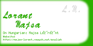 lorant majsa business card